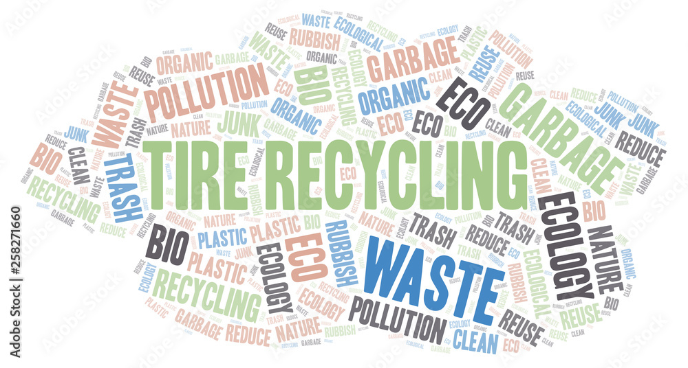 Tire Recycling word cloud.