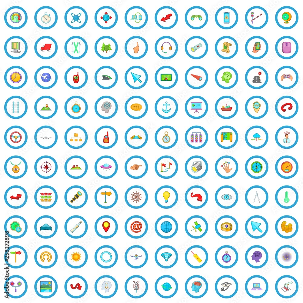 100 navigation icons set in cartoon style for any design vector illustration 100 navigation icons set in cartoon style for any design vector illustration