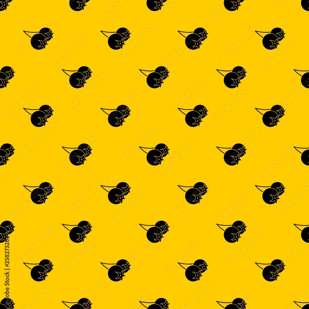 Chokeberry or aronia berry pattern seamless vector repeat geometric yellow for any design Chokeberry or aronia berry pattern seamless vector repeat geometric yellow for any design
