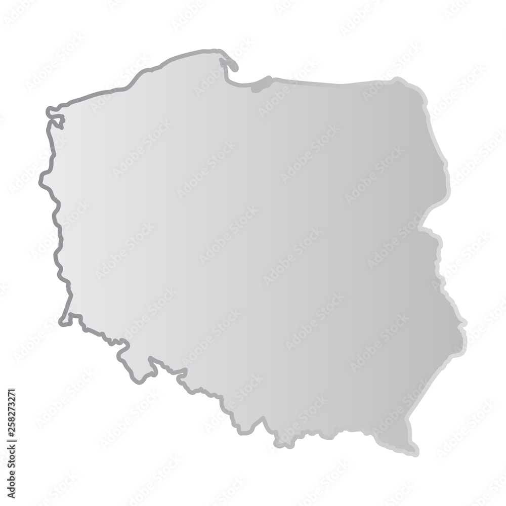 Fototapeta Uproszczona mapa Polski z izolowanymi województwami