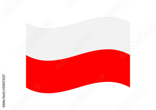 Red and White National Flag of Poland Isolated