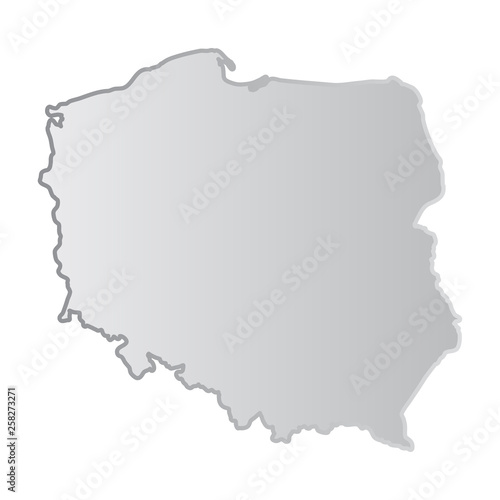 Simplified Map of Poland with Voivodeships Isolated