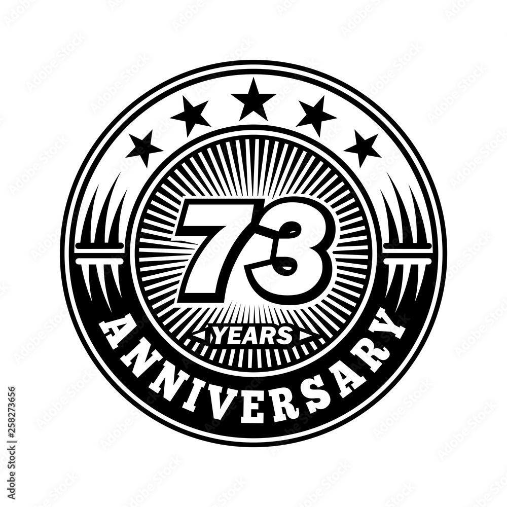 73 years anniversary. Anniversary logo design. Vector and illustration.