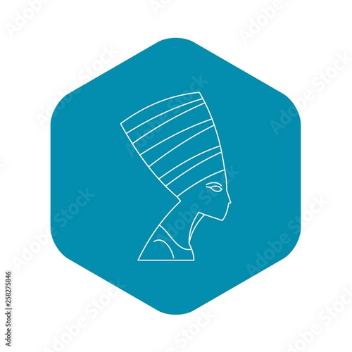 Nefertiti icon. Outline illustration of Nefertiti vector icon for web