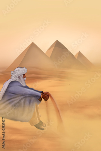 Desert landscape with the E...
