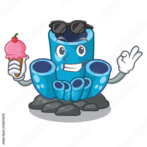 With ice cream blue sponge coral in character aquarium photo