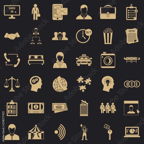 Coherence icons set. Simple style of 36 coherence vector icons for web for any design