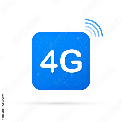 4G technology icon symbols. Wireless mobile telecommunication service concept. Vector illustration.