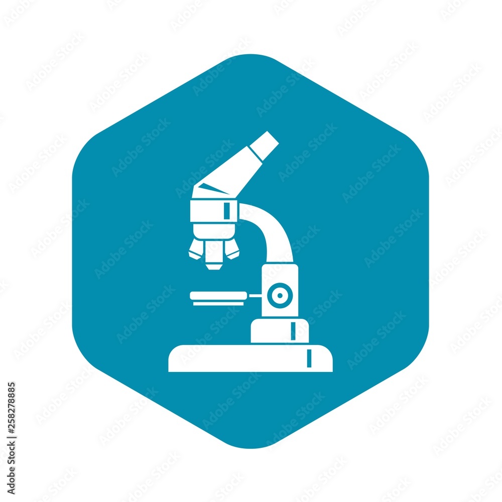 Microscope icon in simple style isolated on white background. Scientific research symbol Microscope icon in simple style isolated on white background. Scientific research symbol