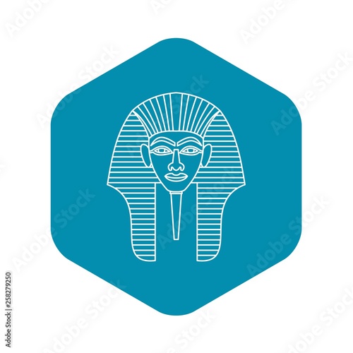 Egyptian pharaohs mask icon. Outline illustration of egyptian pharaohs mask vector icon for web