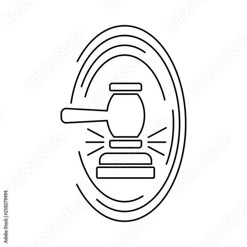 Penalty, sanction. Judgment. Vector linear icon.