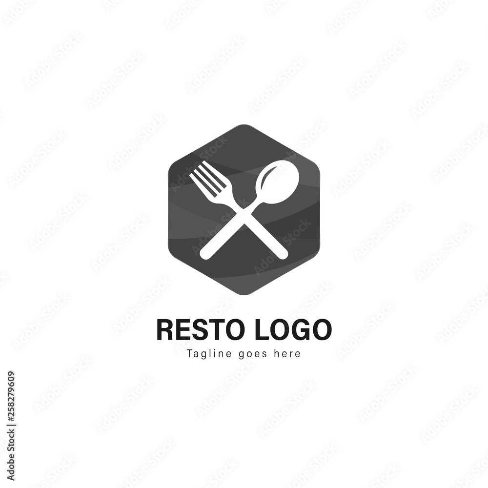 Restaurant logo template design. Restaurant logo with modern frame vector design Restaurant logo template design. Restaurant logo with modern frame vector design