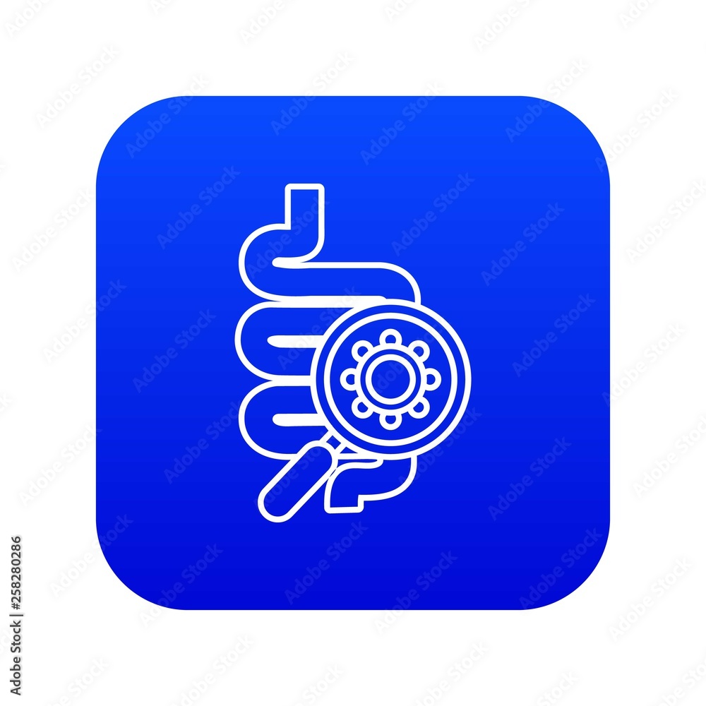 Intestine virus icon blue vector isolated on white background Intestine virus icon blue vector isolated on white background