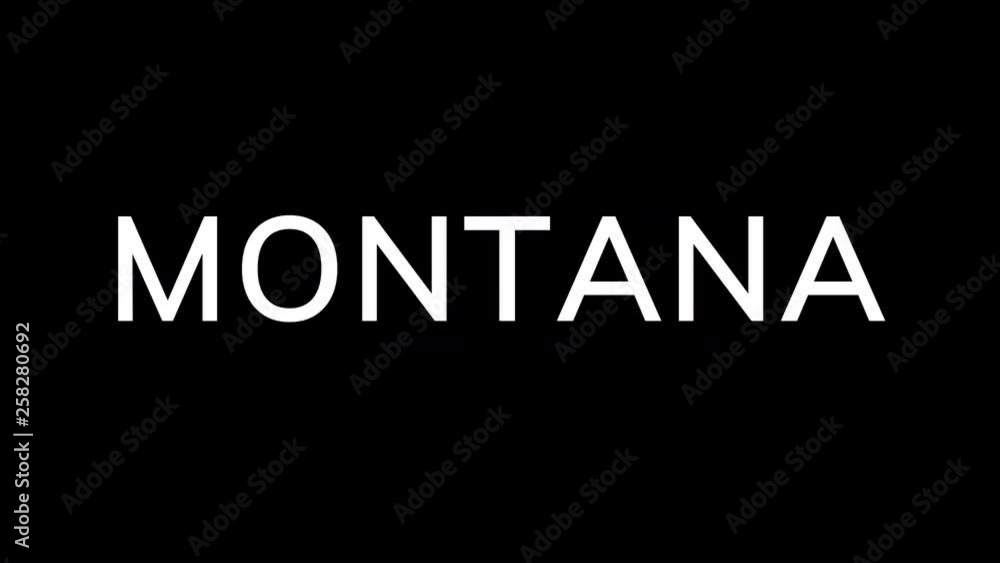 From the Glitch effect arises State Name MONTANA. Then the TV turns off. Alpha channel Premultiplied - Matted with color black From the Glitch effect arises State Name MONTANA. Then the TV turns off. Alpha channel Premultiplied - Matted with color black