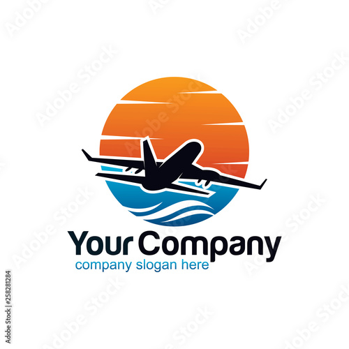 travel plane logo design