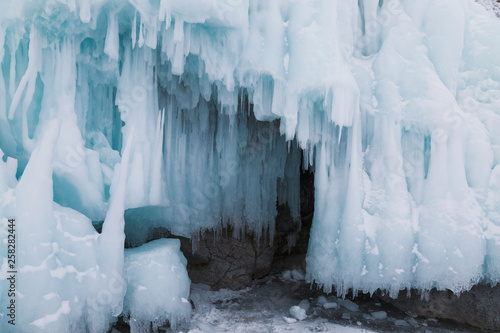 Fabulous ice cave on lake Baikal. Eastern Siberia, Russia © vesta48