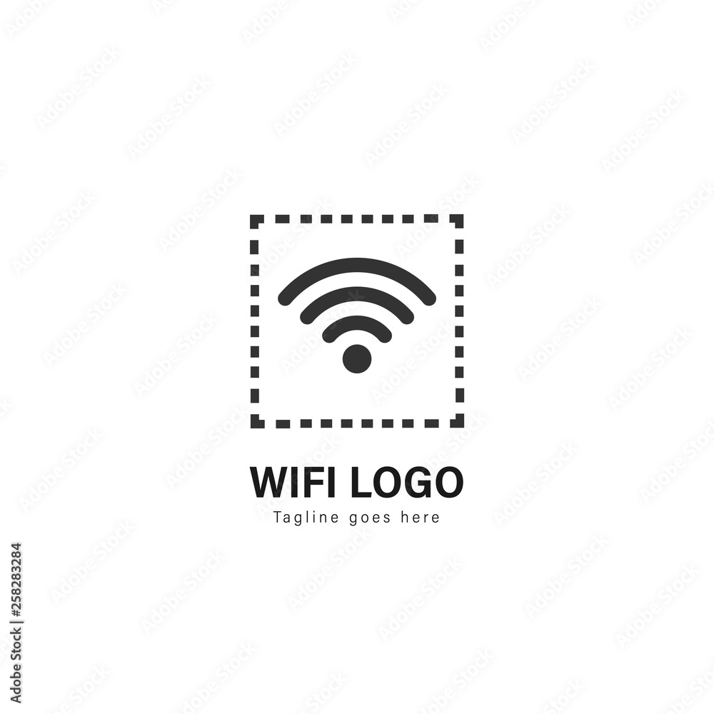 Wifi logo template design. Wifi logo with modern frame vector design Wifi logo template design. Wifi logo with modern frame vector design