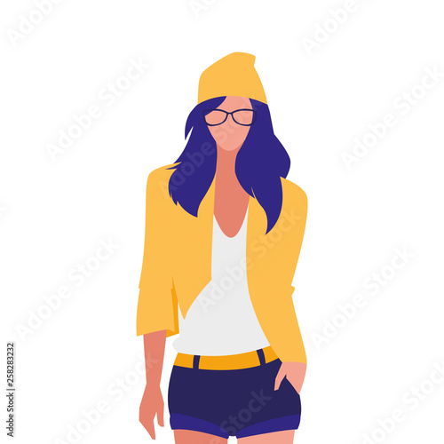 beautiful woman with pose of modeling