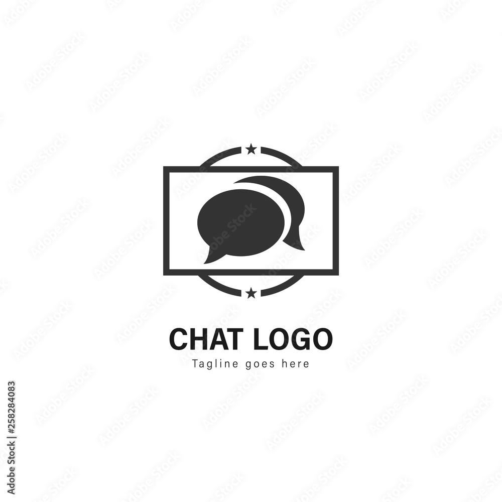 Chat logo template design. Chat logo with modern frame vector design Chat logo template design. Chat logo with modern frame vector design