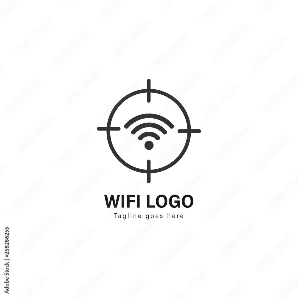 Wifi logo template design. Wifi logo with modern frame vector design Wifi logo template design. Wifi logo with modern frame vector design