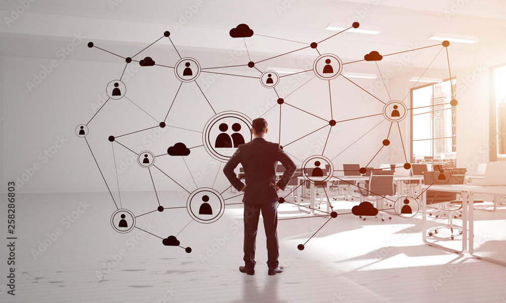 Networking and social communication concept as effective point for modern business Networking and social communication concept as effective point for modern business