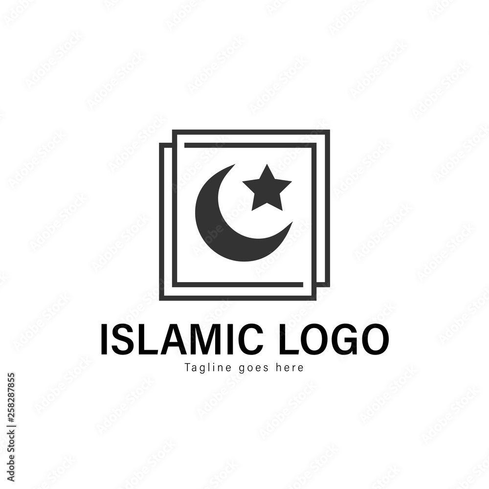 Islamic logo template design. Islamic logo with modern frame vector design