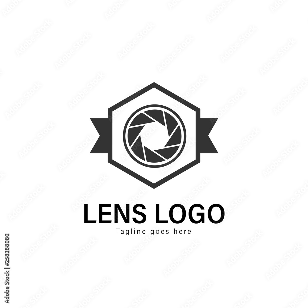 Lens logo template design. Lens logo with modern frame vector design Lens logo template design. Lens logo with modern frame vector design