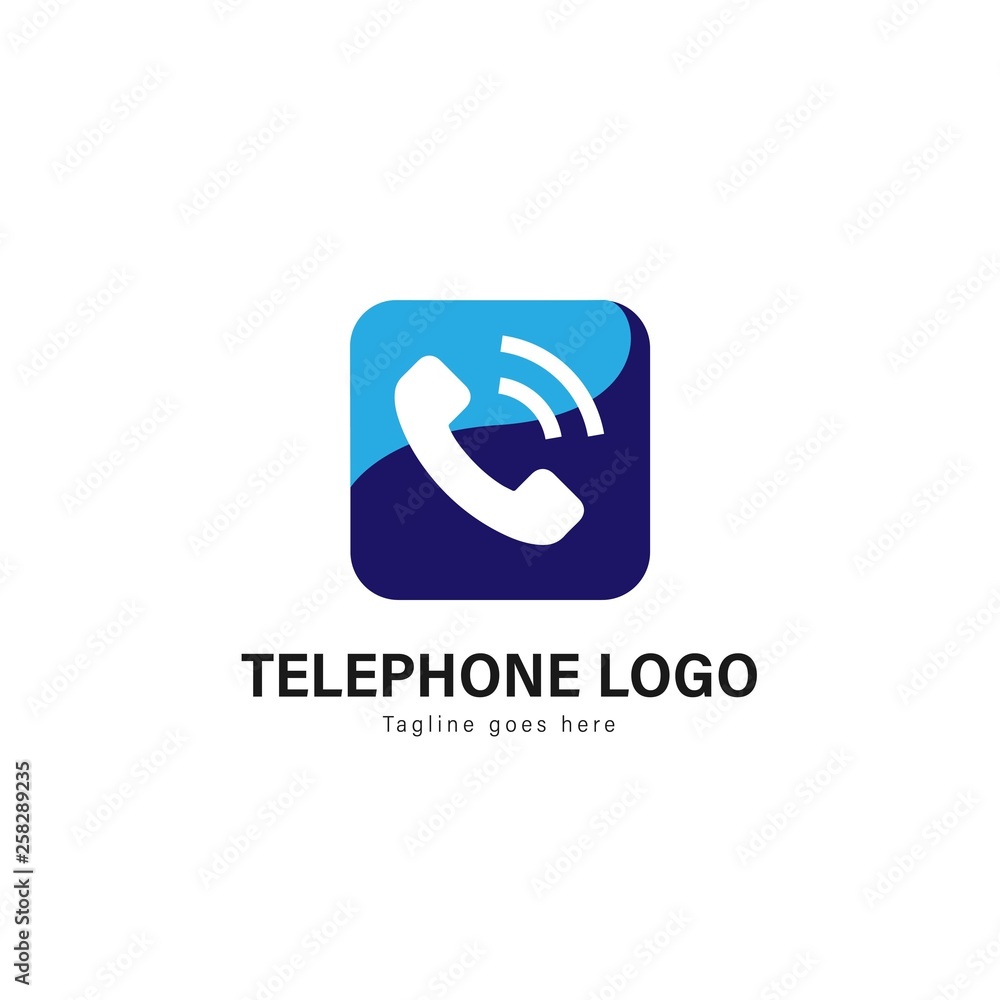 Telephone logo template design. Telephone logo with modern frame vector design Telephone logo template design. Telephone logo with modern frame vector design
