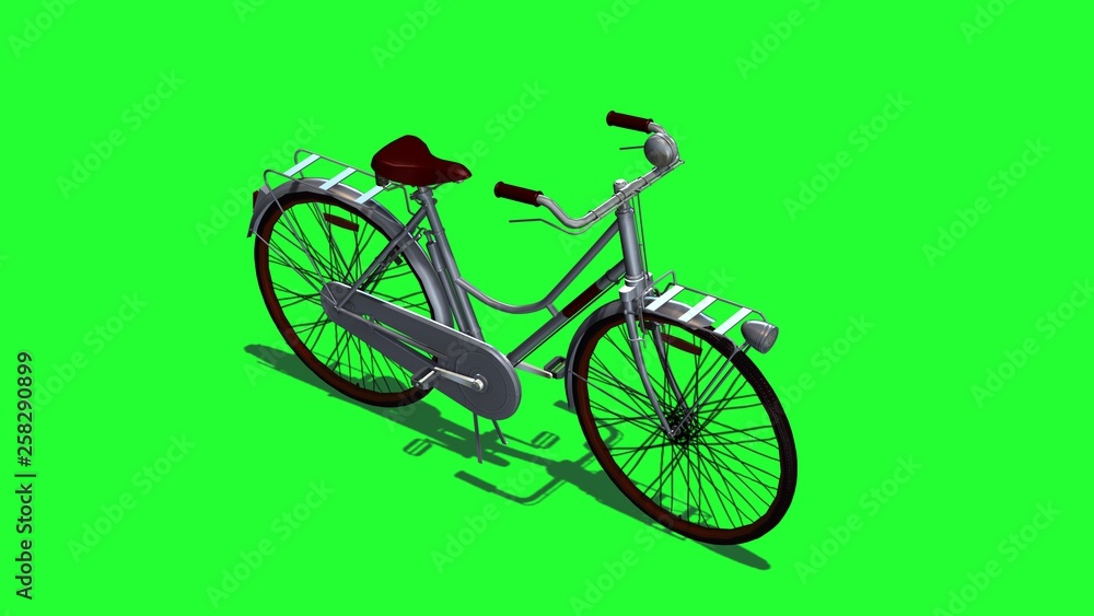 Naklejka premium Bicycle - isolated on green screen