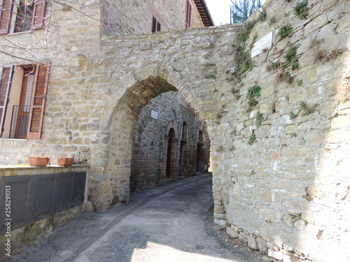 Medieval gate of Civitella Benazzone  a small ancient village near Perugia in Umbria  Italy.