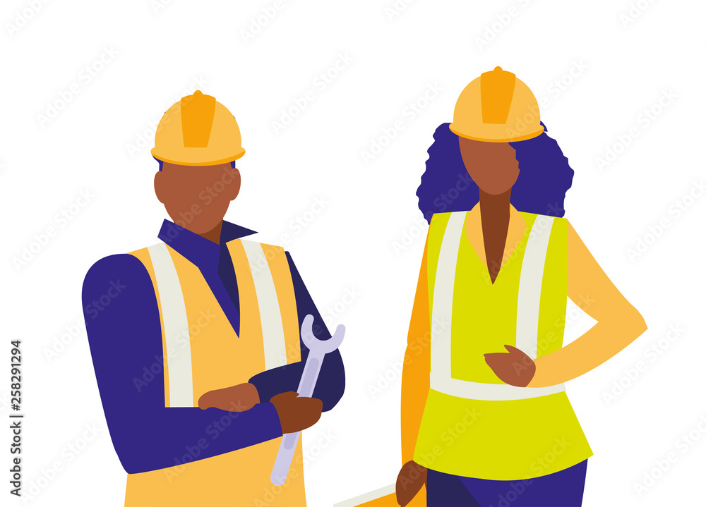couple of builders working couple of builders working