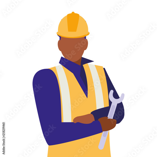 industrial worker black avatar character