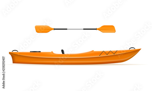 plastic kayak for fishing and tourism vector illustration