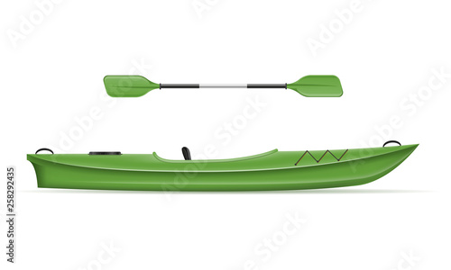 plastic kayak for fishing and tourism vector illustration