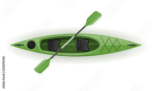 plastic kayak for fishing and tourism vector illustration