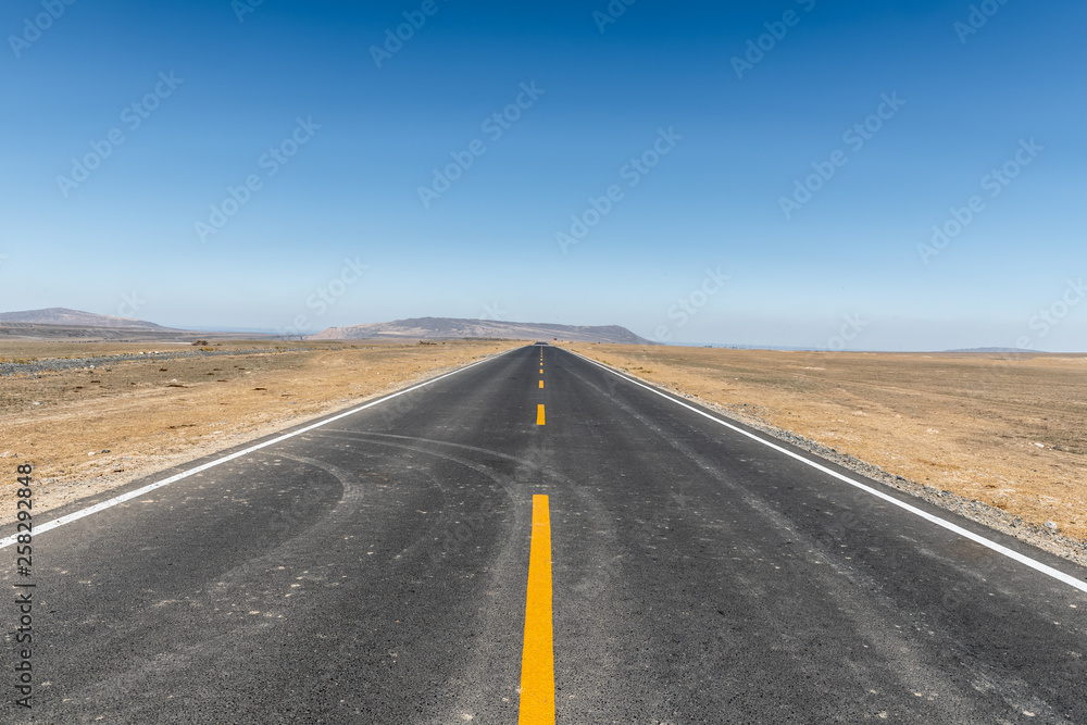 Highway across the Grand Canyon, Xinjiang, China 