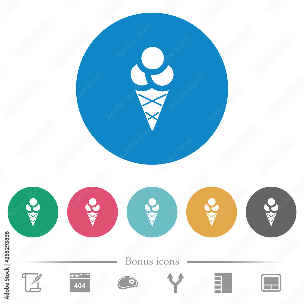 Ice cream flat round icons Ice cream flat round icons