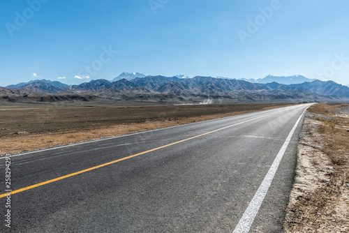 Highway across the Grand Canyon, Xinjiang, China 