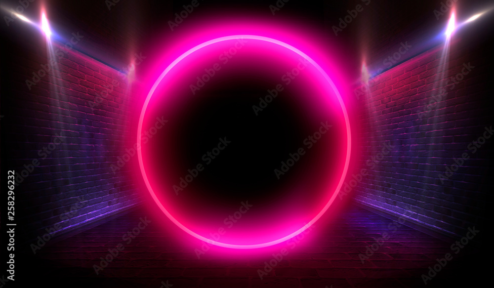 Brick wall, background, neon light Brick wall, background, neon light