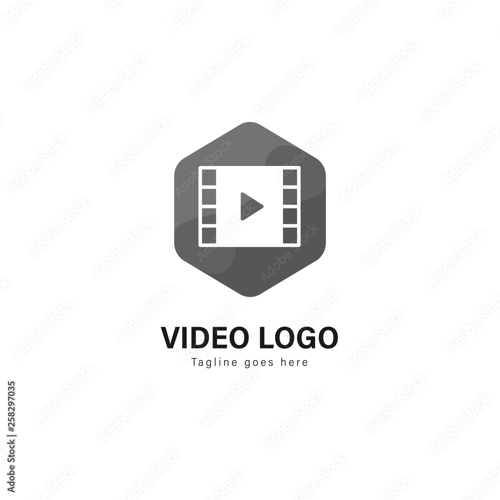 Video logo template design. Video logo with modern frame vector design Video logo template design. Video logo with modern frame vector design