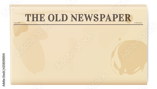 Vintage newspaper template. Folded cover page of a news magazine.