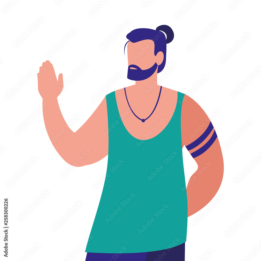 young man with pose of modeling young man with pose of modeling