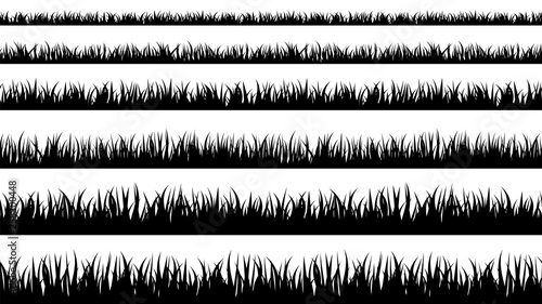 Grass silhouette. Turf coating banners for edging and overlays.