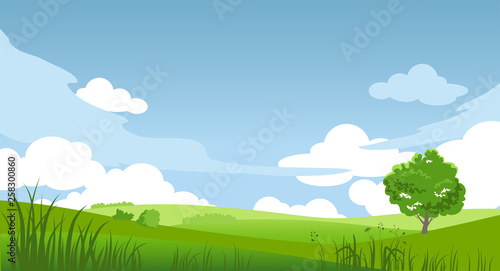 Spring landscape banner