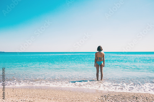 Woman on the beach.