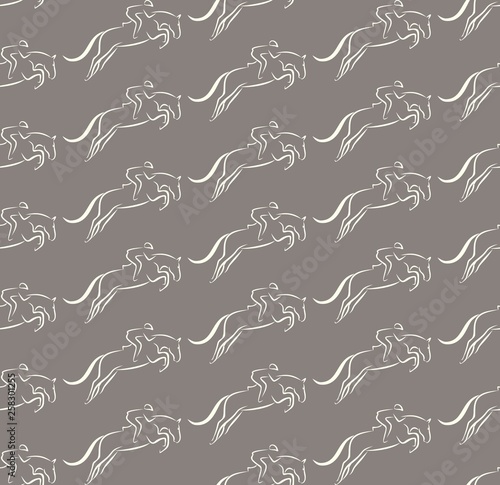 Jumping horse seamless vector pattern