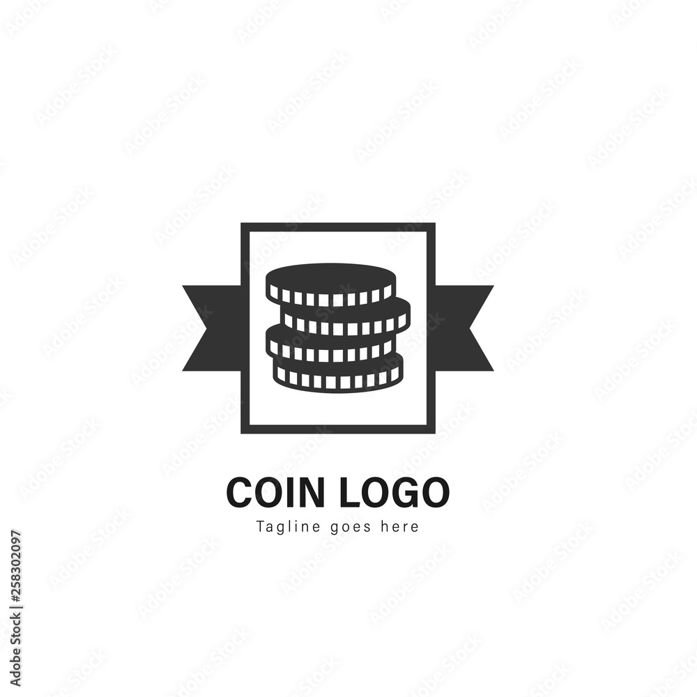 Coin logo template design. Coin logo with modern frame vector design Coin logo template design. Coin logo with modern frame vector design
