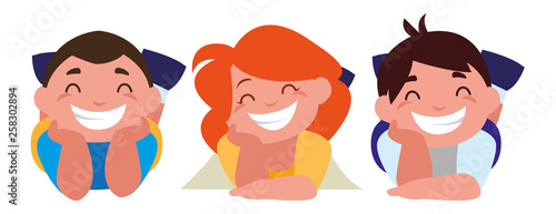 happy little kids characters