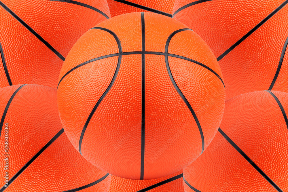 Fototapeta premium Basketball as a sports and fitness symbol of a team leisure activity playing with a leather ball dribbling