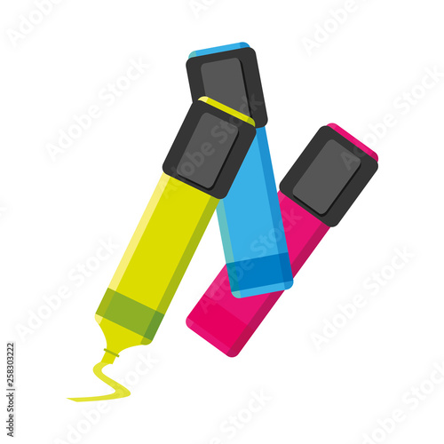highlighters colors isolated icons